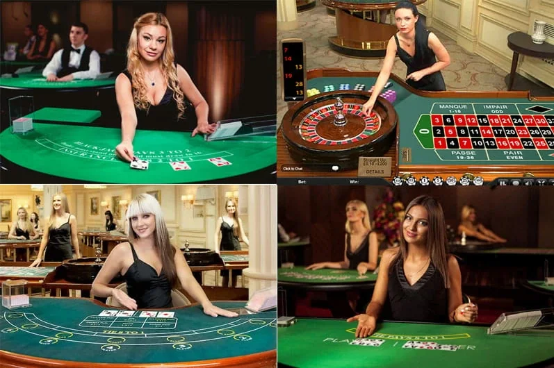 Dealer memandu permainan meja kasino live